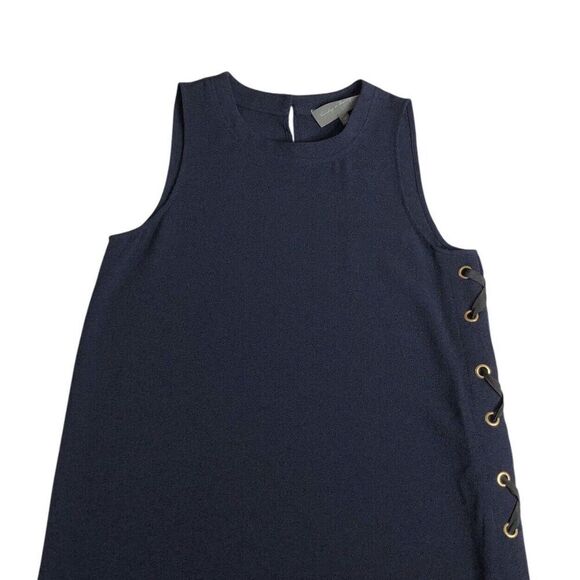 Anthropologie Sunday In Brooklyn Dress Womens Medium Navy Blue Crepe Corset Side - Picture 3 of 14